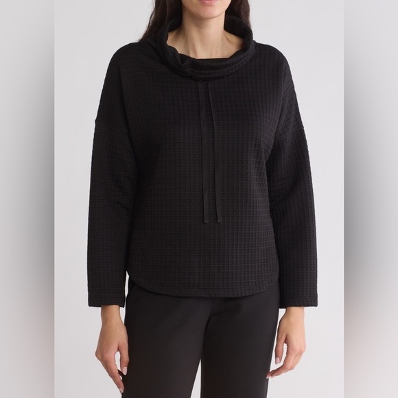 Max Studio Tops - Max Studio Funnel Neck Waffle Knit Pullover